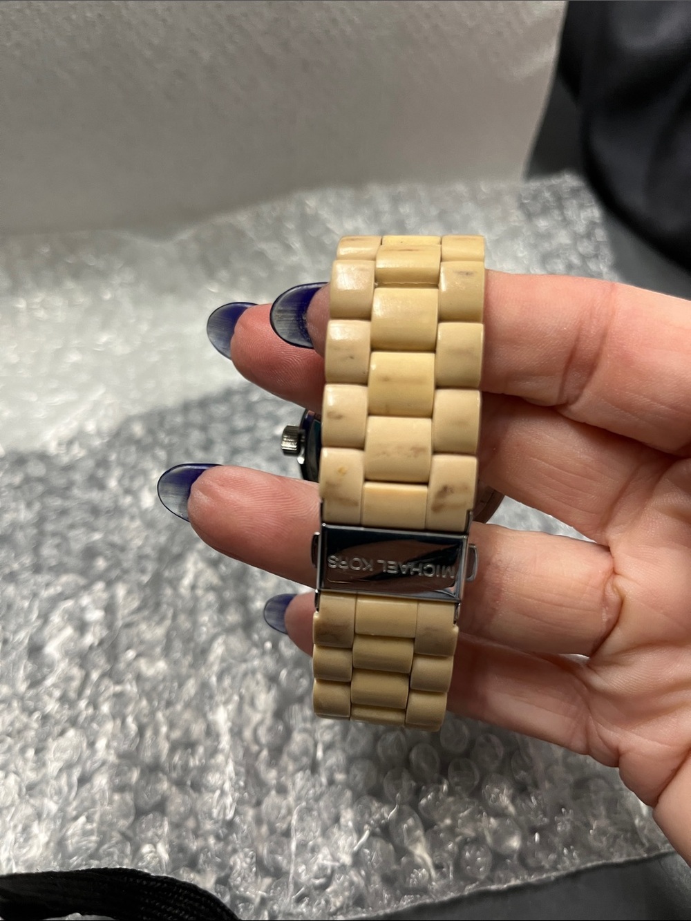 EUC Michael Kors Ladies' Chronograph Watch - Pink Dial, Beige Strap - Picture 11 of 12